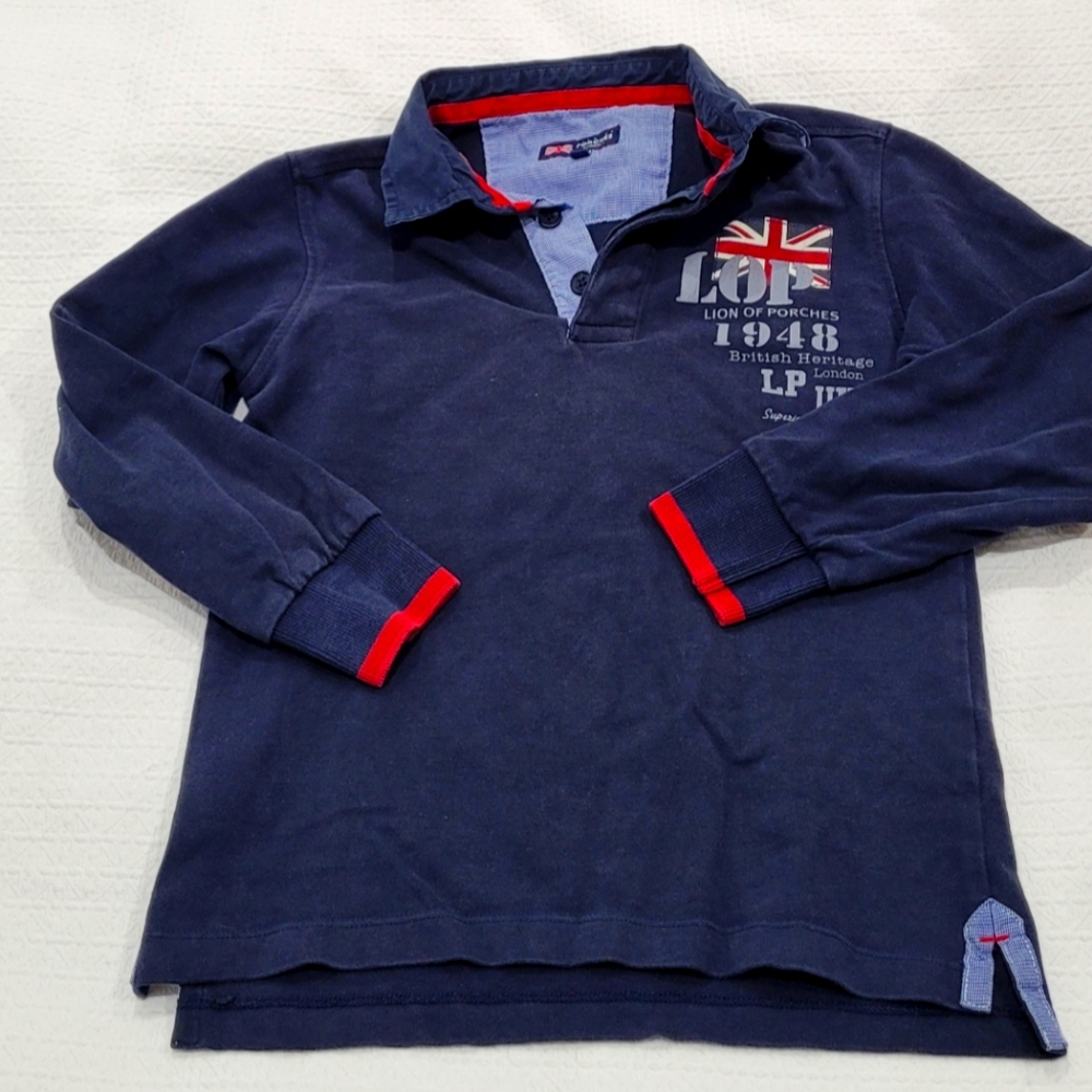 Long sleeve boys polo shirt porche size 5/6